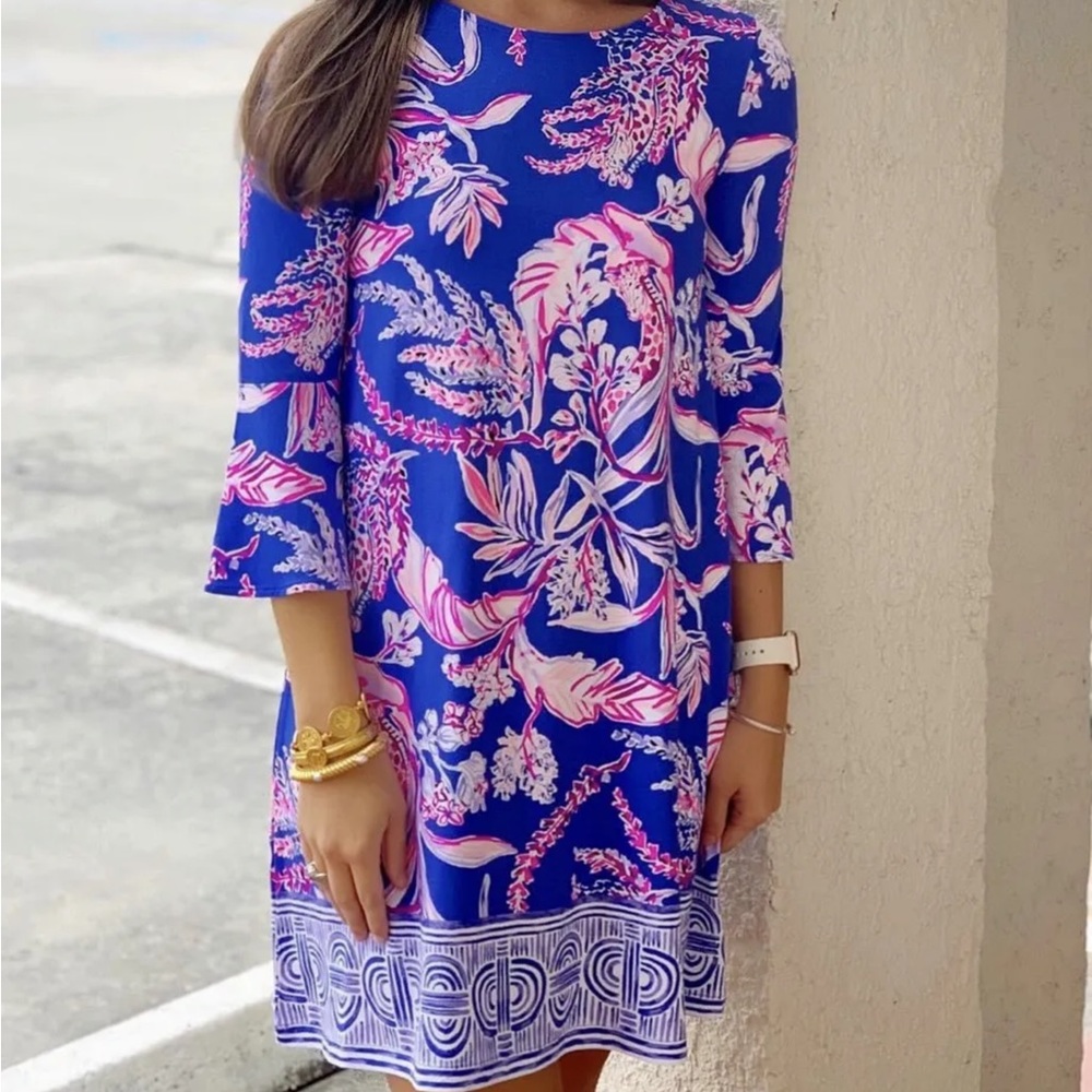 Lilly Pulitzer NWT Ophelia Swing Dress Iris Blue Wild Within $178 Size XXS
